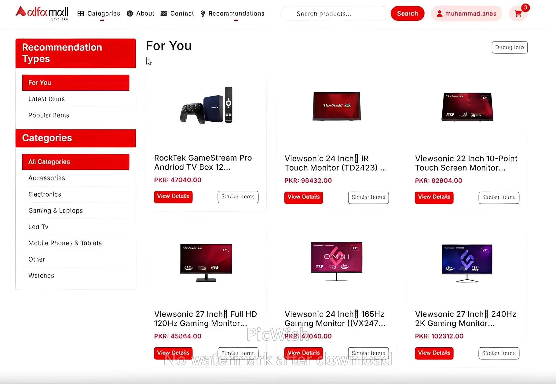 Alfa Mall Recommendation Engine